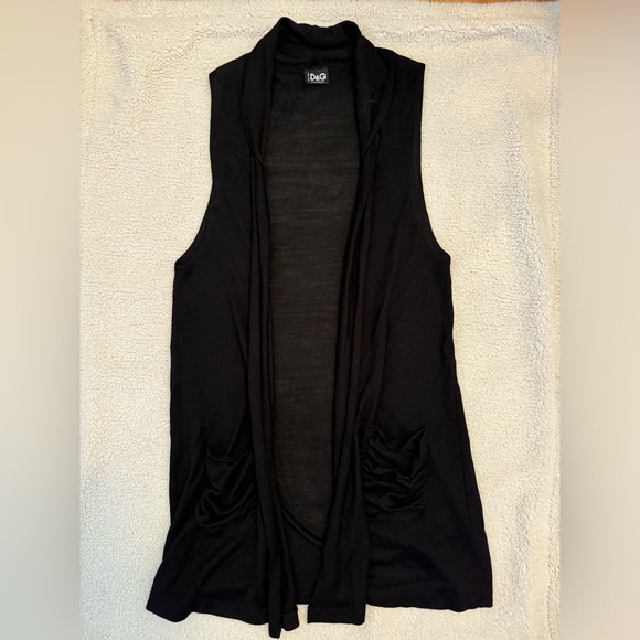 Black stylish buttonless light vest S - Picture 1 of 2